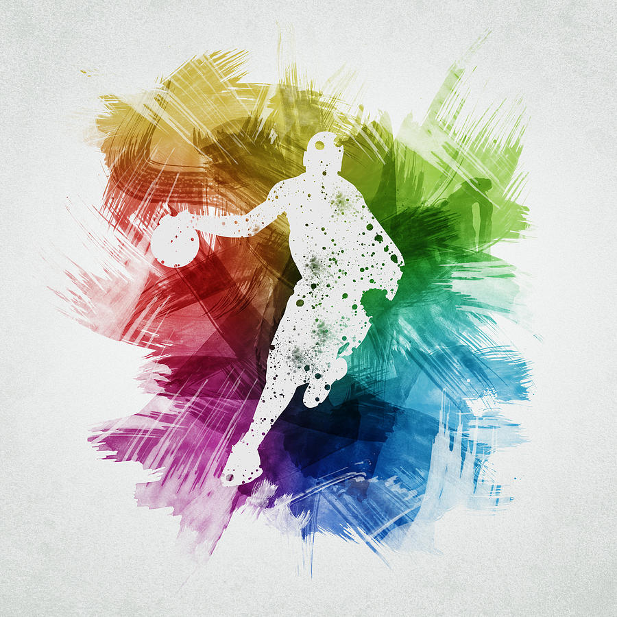 Basketball Digital Art - Basketball Player Art 14 by Aged Pixel