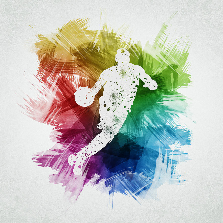 Basketball Digital Art - Basketball Player Art 20 by Aged Pixel