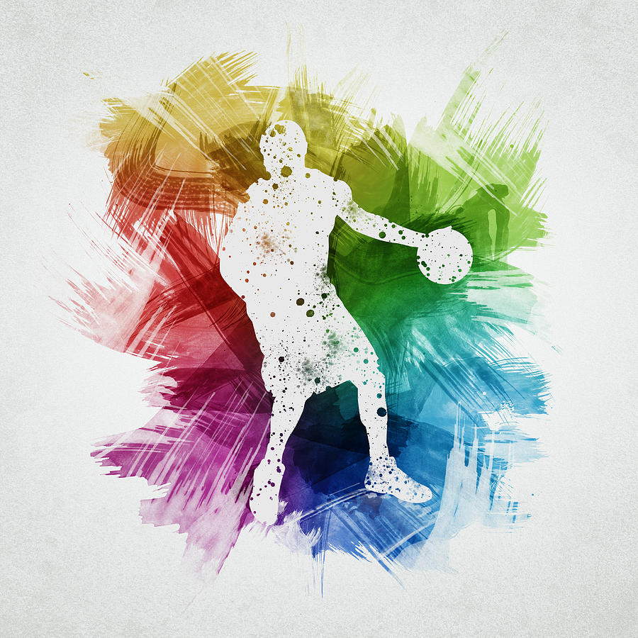 Basketball Digital Art - Basketball Player Art 21 by Aged Pixel