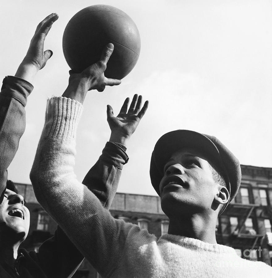 Basketball Players, Harlem, 1950s Photograph by Erika Stone