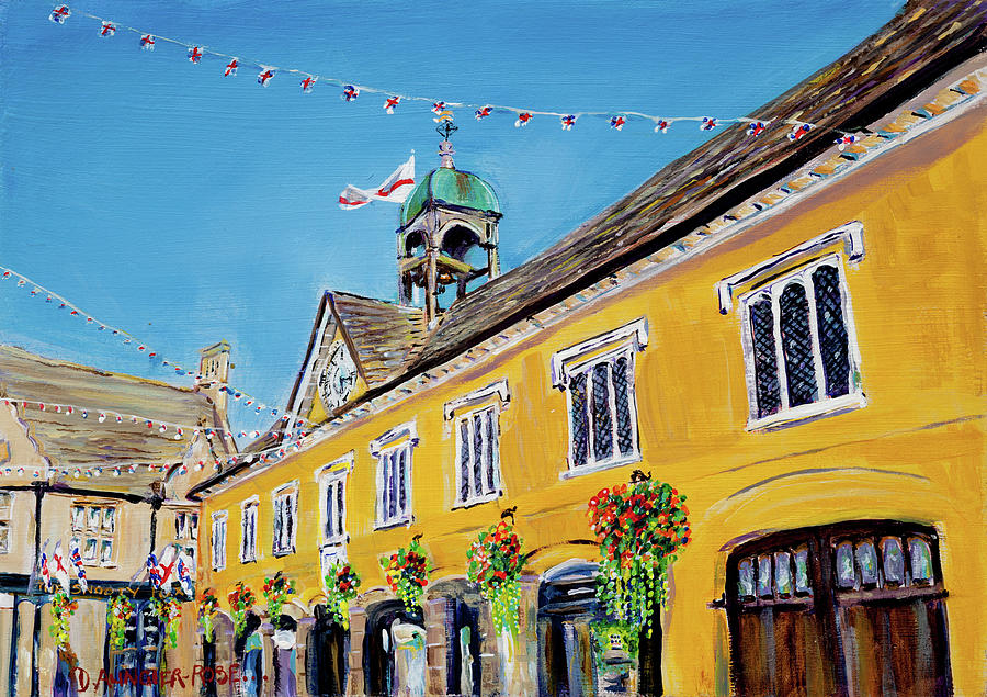 Baskets And Bunting, Tetbury Market Hall Painting by Seeables Visual Arts