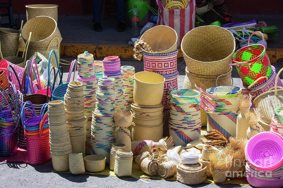 Baskets at the Tlacalula Market Photograph by Jim Schmidt MN