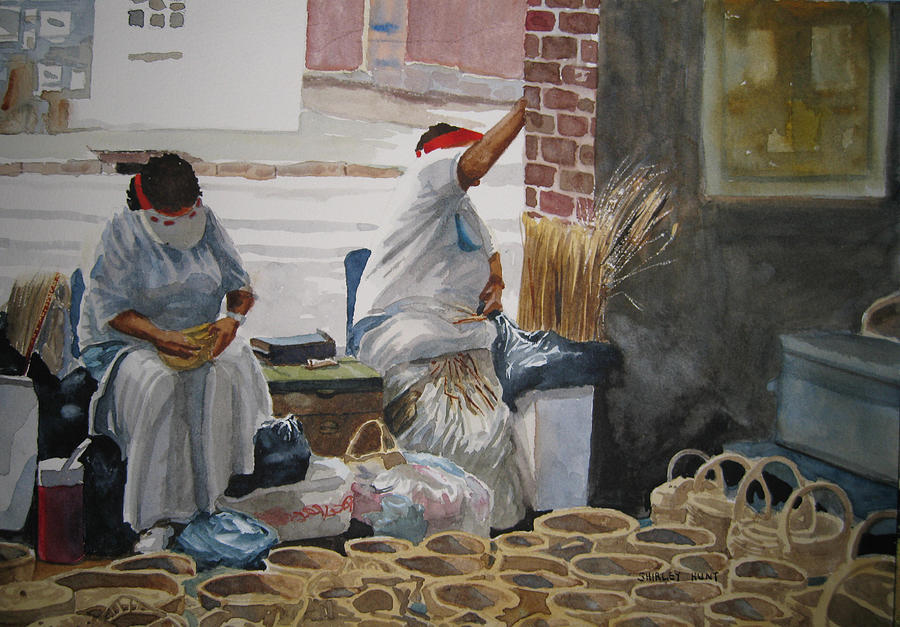 Basketweavers Painting by Shirley Braithwaite Hunt