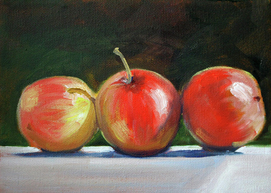 Basking Apples Painting by Nancy Merkle