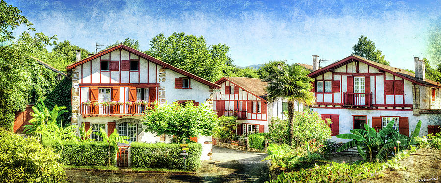 Basque houses in Ainhoa 2- vintage version Photograph by Weston Westmoreland