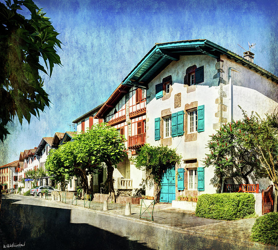 Basque houses in Ainhoa - vintage version Photograph by Weston Westmoreland