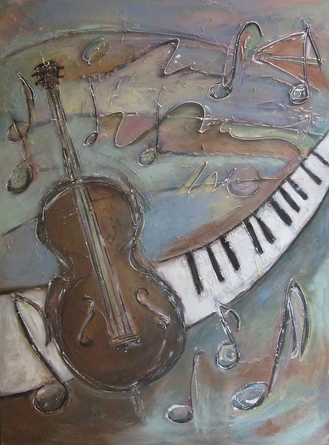 Bass and  Keys Painting by Anita Burgermeister