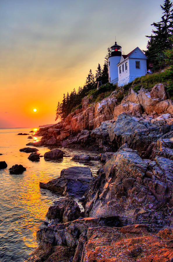 Lighthouse Photograph - Bass Harbor Head lighthouse by Peggy Cooper-Berger