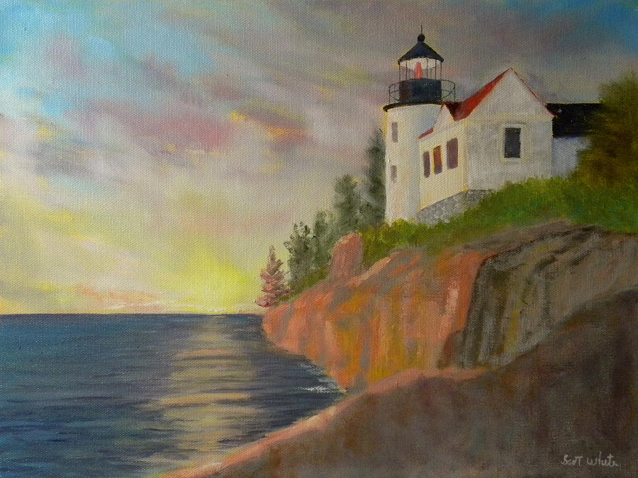 Bass Harbor Light Painting by Scott W White
