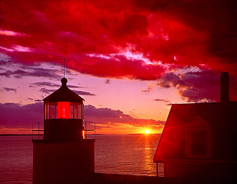 136215-Bass Harbor Lighthouse at Sunset  Photograph by Ed  Cooper Photography