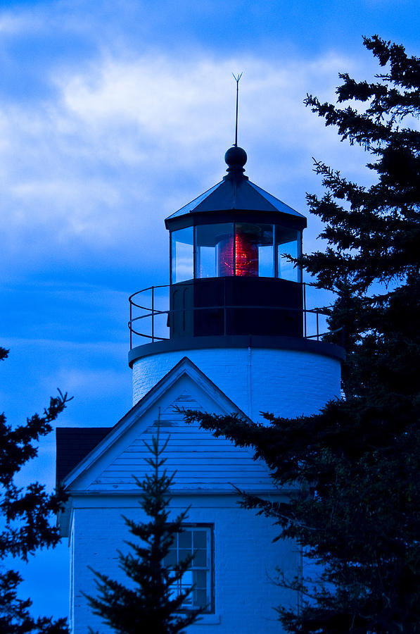 Bass Harbor Lighthouse Blue Photograph by Brian Green