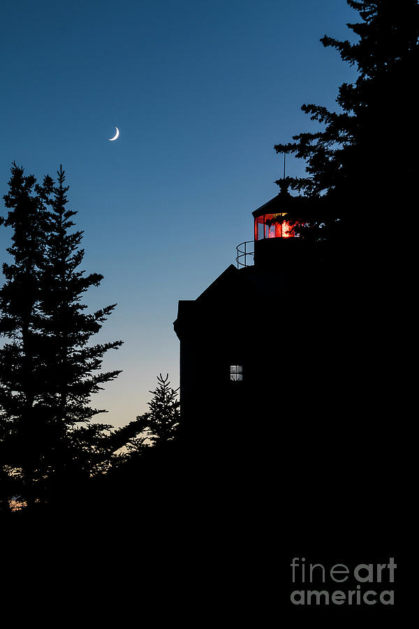 Bass Harbor Lighthouse Silhouette at Blue Hour Photograph by Craig Shaknis