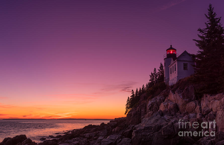 Bass Harbor Lighthouse Sunset Photograph by Jerry Fornarotto
