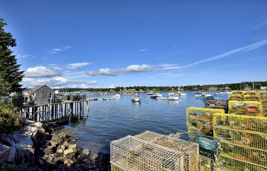 Bass Harbor lobster traps - Maine Photograph by Brendan Reals