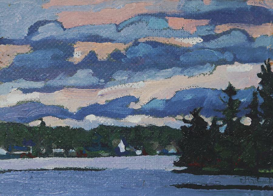 Summer Painting - Bass Lake Cottage Shore by Phil Chadwick