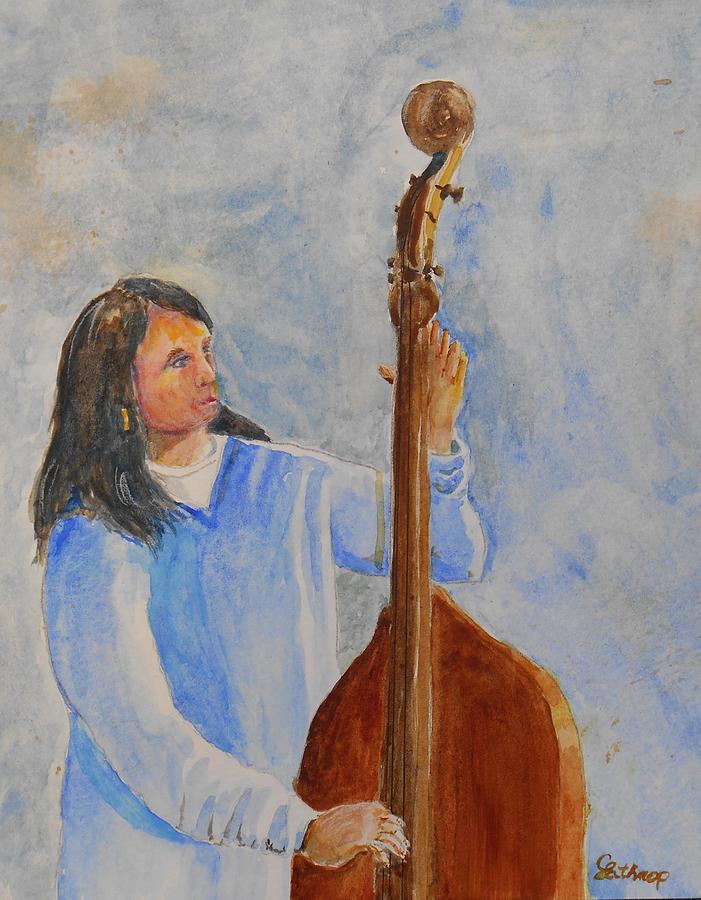 Bass Player Painting by Christine Lathrop