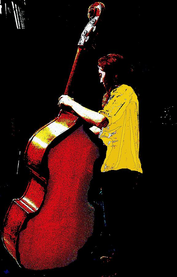 Bass Player Digital Art by Cliff Wilson
