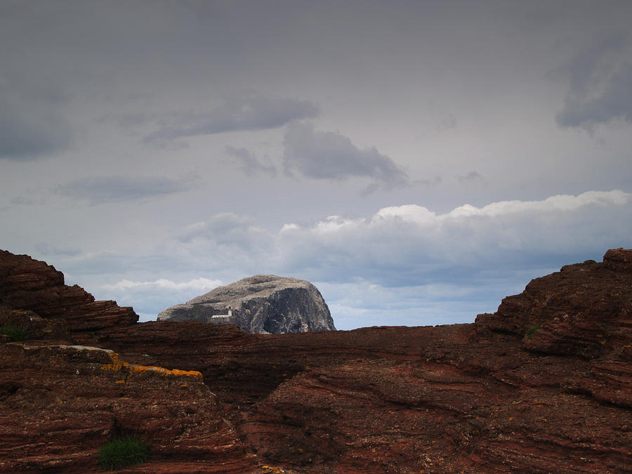 Rocks Photograph - Bass Rock from Seacliff by Steve Watson Rocks Photograph - Bass Rock from Seacliff by Steve Watson