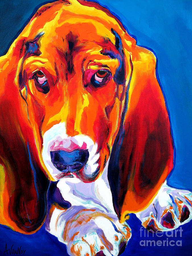 Dog Painting - Basset - Ears by Dawg Painter