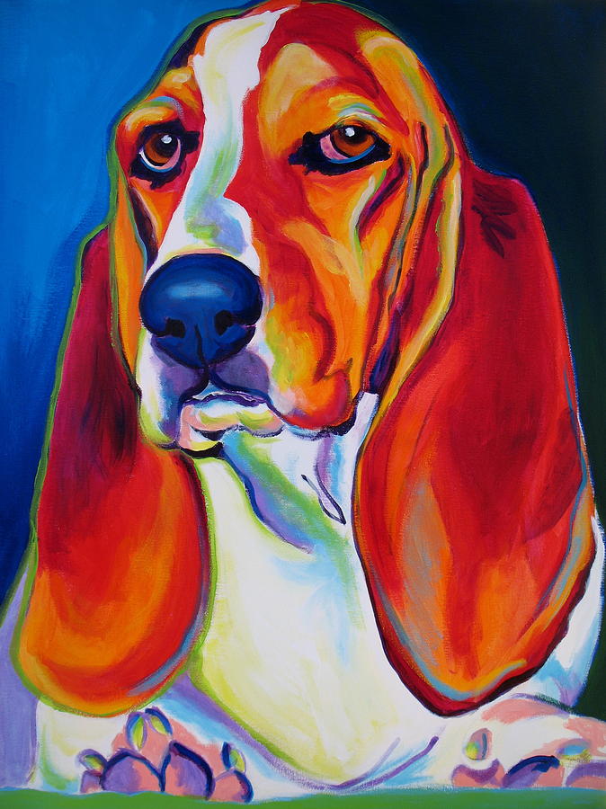 Dog Painting - Basset Hound - Maple by Dawg Painter