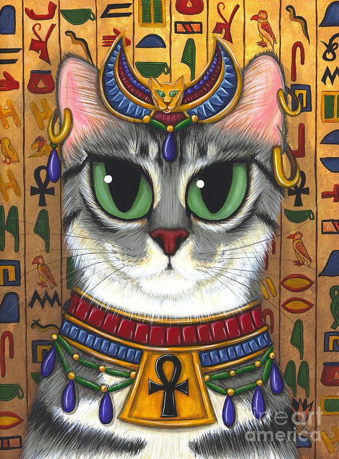 Bast Goddess - Egyptian Bastet Painting by Carrie Hawks