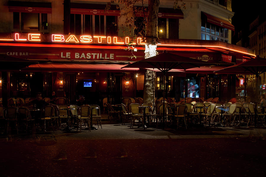 Bastille in Paris at Night Digital Art by Carol Ailles