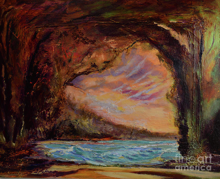 Bat Cave St. Philip Barbados  Painting by Julianne Felton