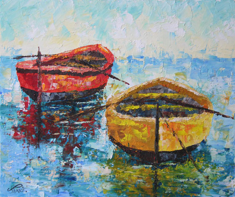 Bateaux de Provence South od France Painting by Frederic Payet
