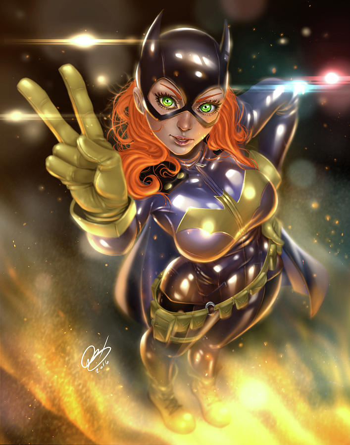 Batgirl Painting by Pete Tapang