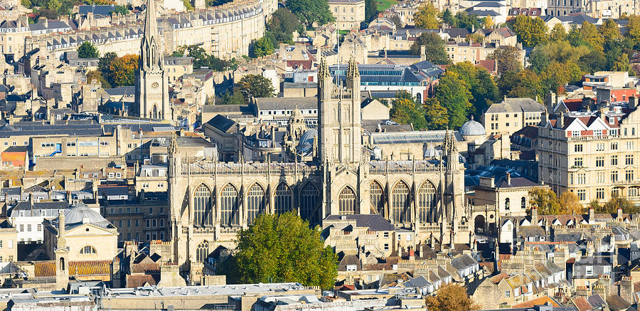 Bath Abbey from high viewpoint Photograph by Colin Rayner