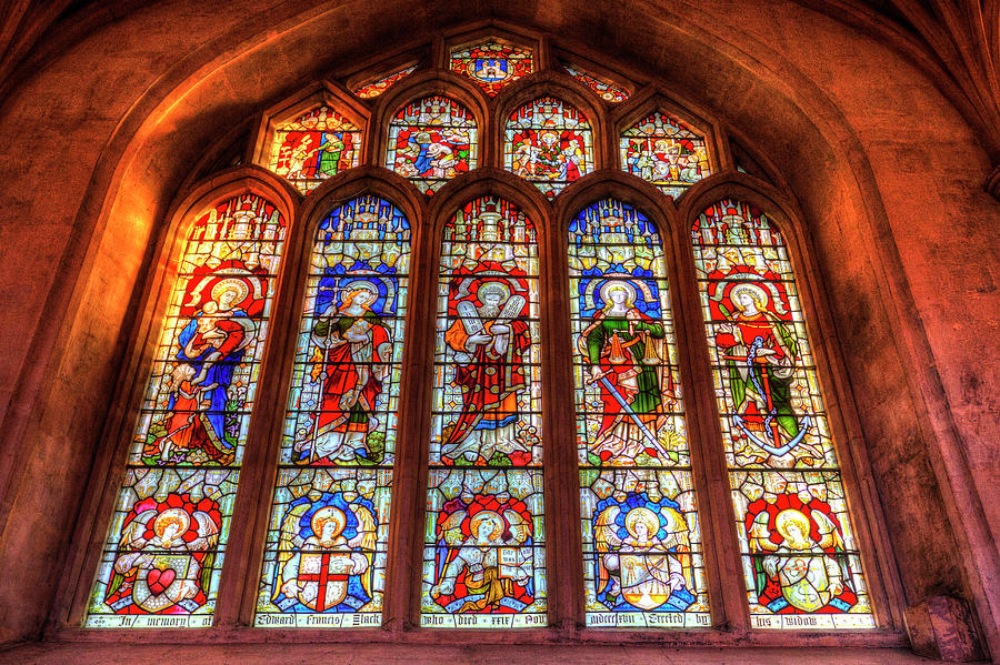 Bath Abbey Stained Glass Window Photograph by David Pyatt