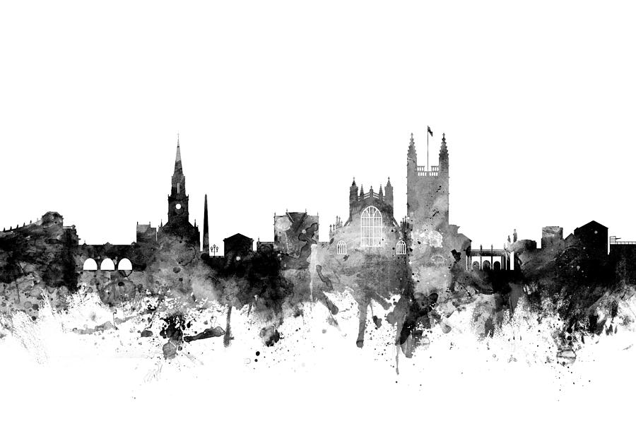 Bath England Skyline Cityscape Digital Art by Michael Tompsett - Fine ...