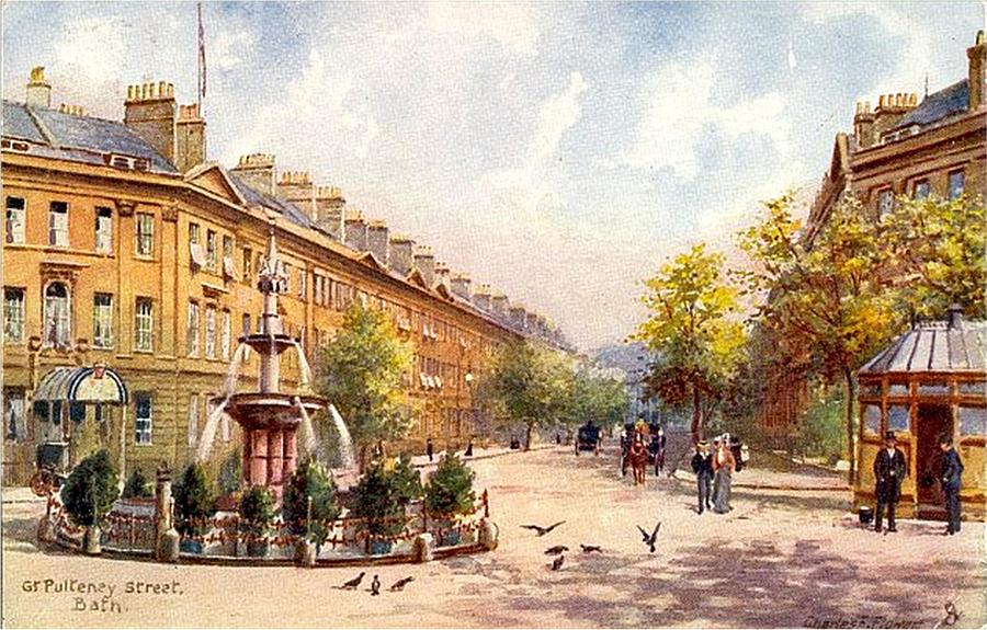 Bath Pulteney street Painting by Vintage Collectables