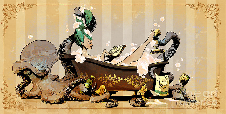 Bath Time With Otto Digital Art by Brian Kesinger
