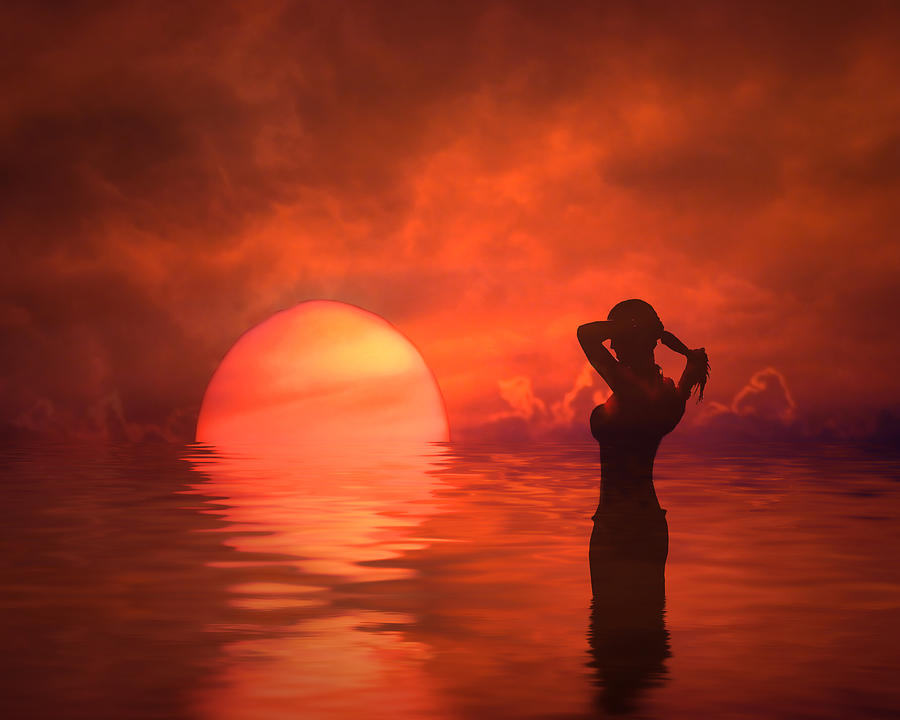 Sunset Photograph - Bathed in Red by Stephen Warren