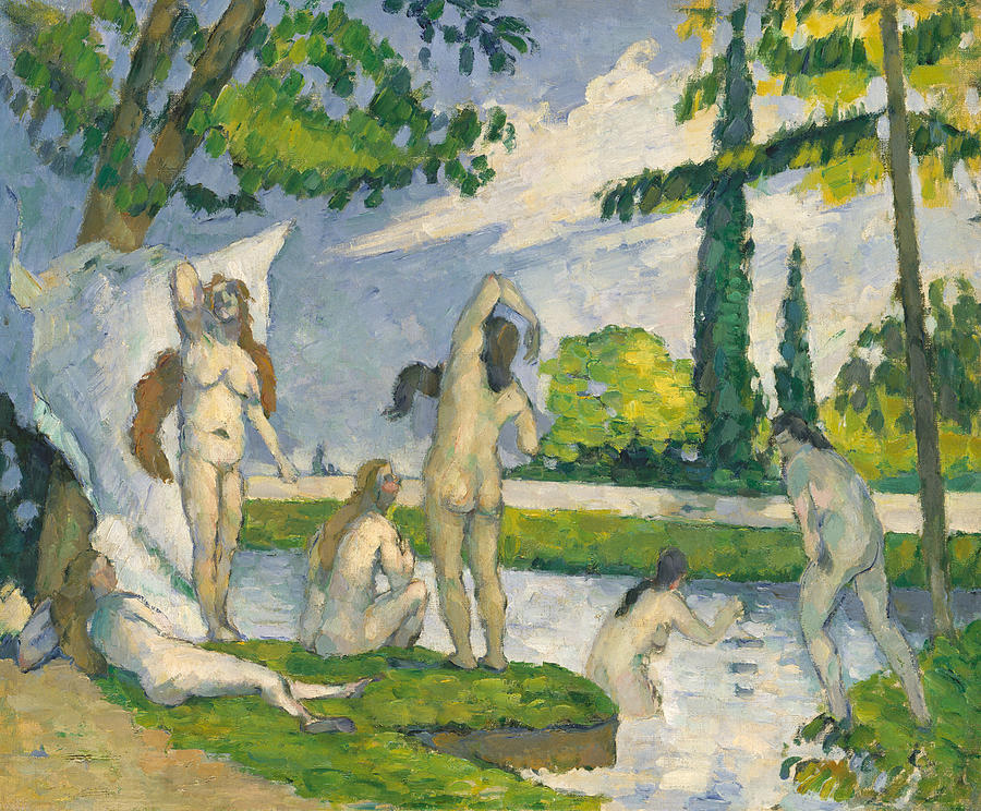 Bathers, 1874-1875 Painting by Paul Cezanne