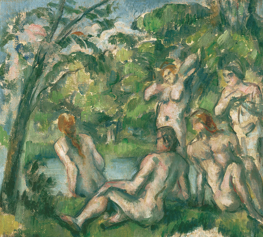 Bathers, 1883-1887 Painting by Paul Cezanne
