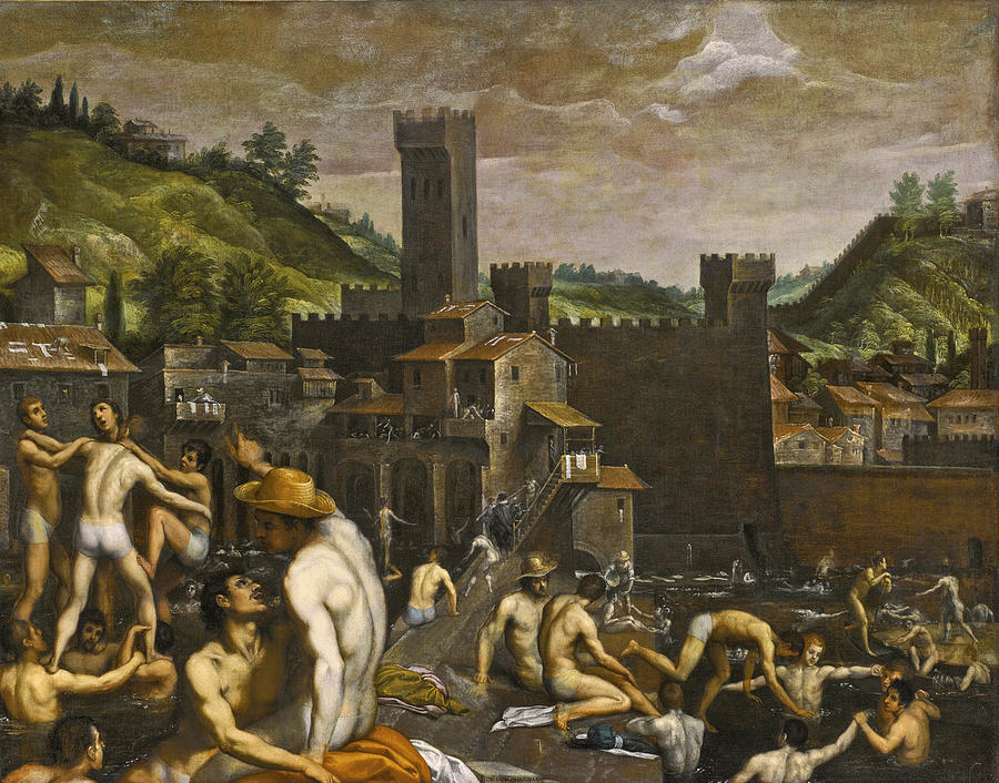 Bathers at San Niccolo Painting by Passignano