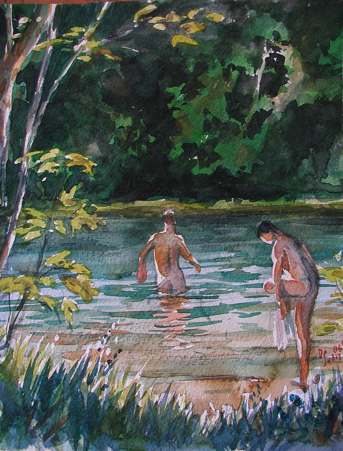 Bathers Painting By Jose De Juan