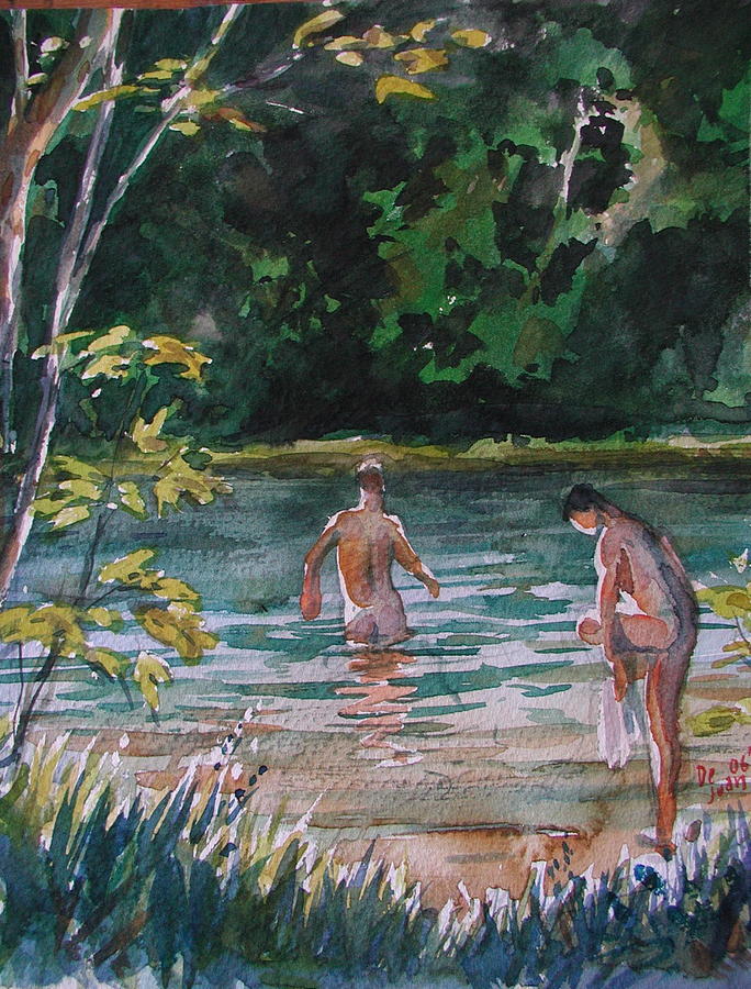 Bathers Painting by Jose De Juan Pixels