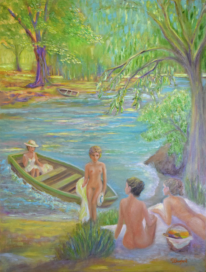 Bathers on a Summer Day Painting by Verlaine Crawford