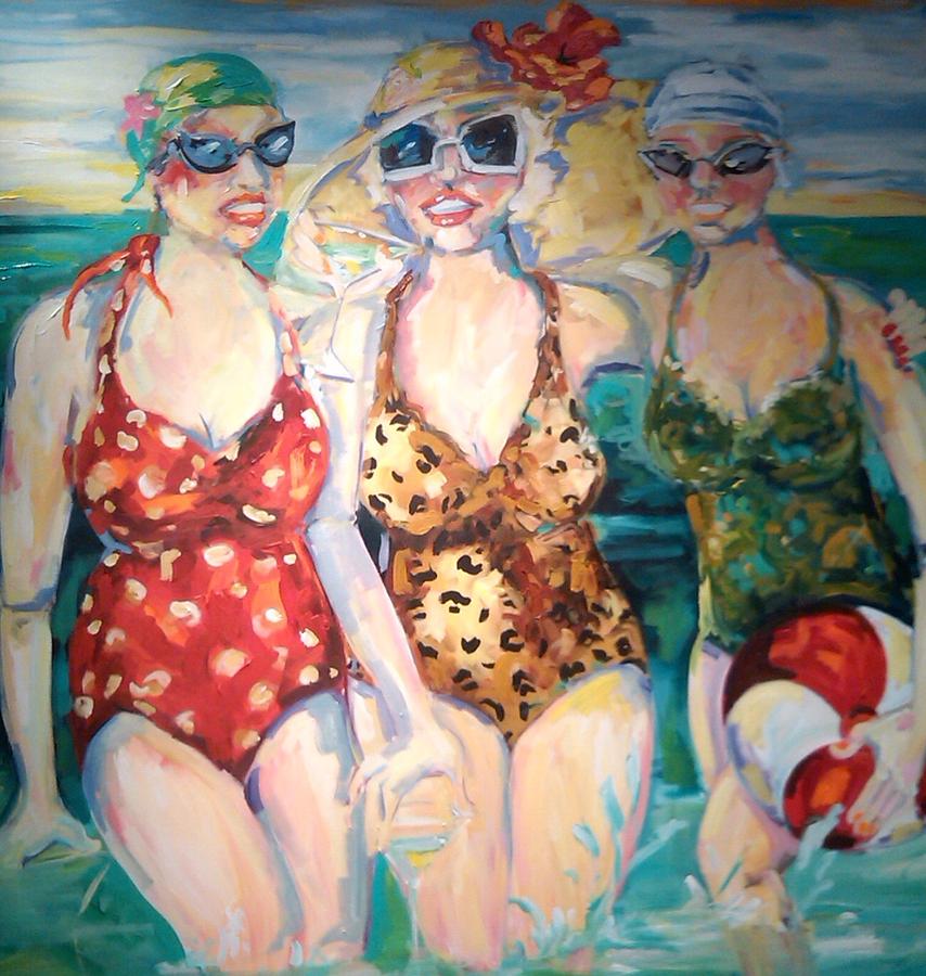 Abstract Painting - Bathing beauties  by Heather Roddy
