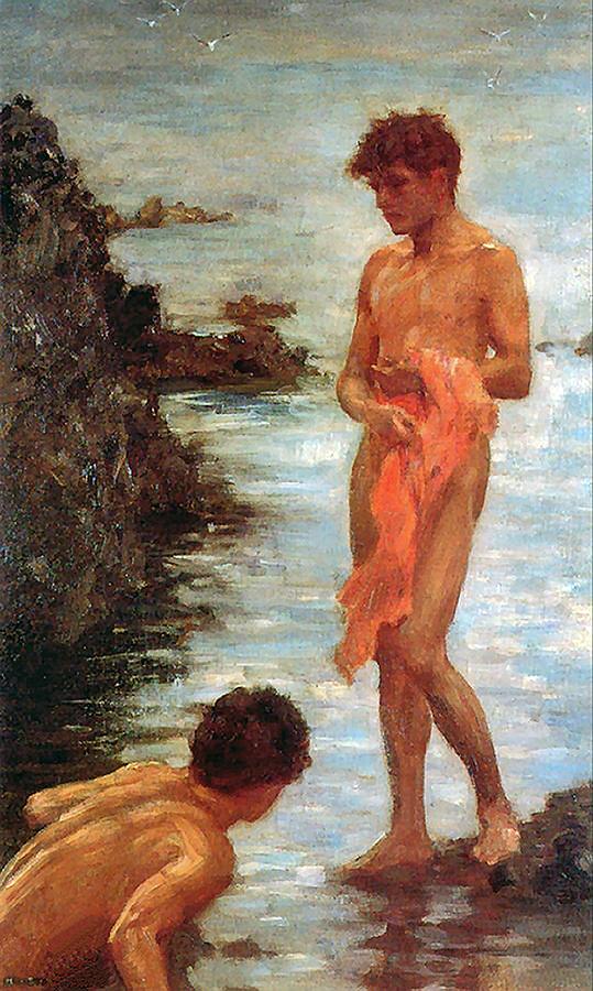 Bathing Group of 1913 Painting by Henry Scott Tuke