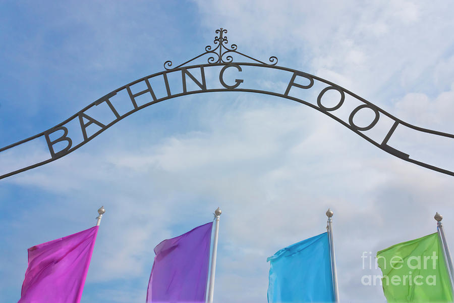 Bathing Pool Sign Penzance Photograph by Terri Waters