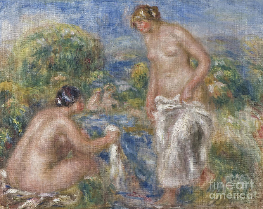 Bathing Women Painting by Pierre Auguste Renoir