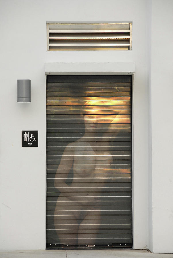 Bathroom Door Nude Photograph by Harry Spitz