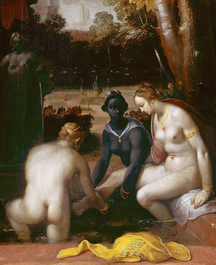 Bathseba at her Bath Painting by Cornelis Cornelisz van Haarlem