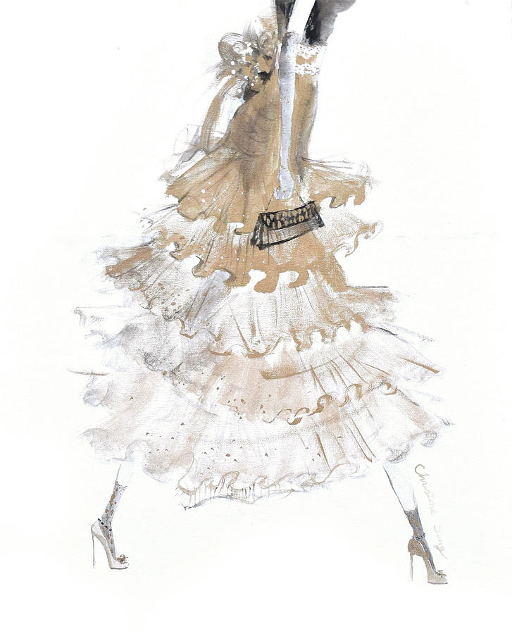 Fashion Illustration Painting - Bathsheba No. 4 by Christine Song Fashion Illustration Painting - Bathsheba No. 4 by Christine Song