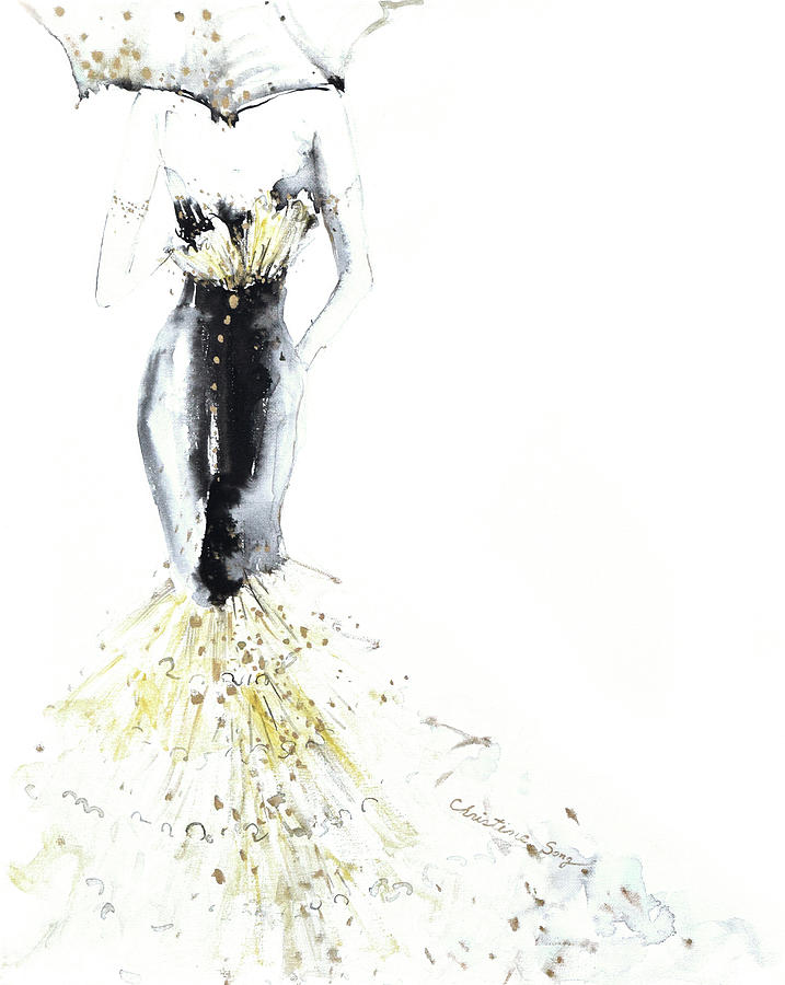 Fashion Illustration Painting - Bathsheba No.3 by Christine Song Fashion Illustration Painting - Bathsheba No.3 by Christine Song