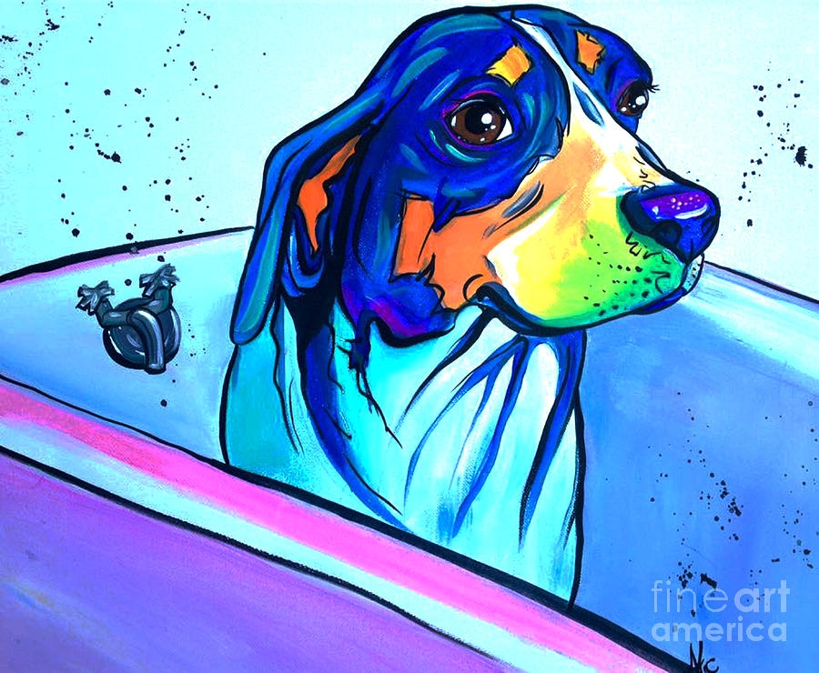 Bathtub Beagle Painting by Abbi Kay - Fine Art America